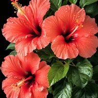 Orange Hibiscus Cross Stitch Pattern - Thumbnail 2
