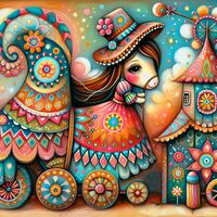 On Wheels Cross Stitch Pattern - Thumbnail 2