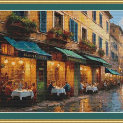 On a wet evening cross stitch pattern