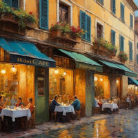 On A Wet Evening Cross Stitch Pattern - Thumbnail 2