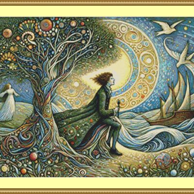 Night sky cross stitch pattern