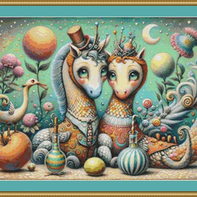Mythical creatures cross stitch pattern