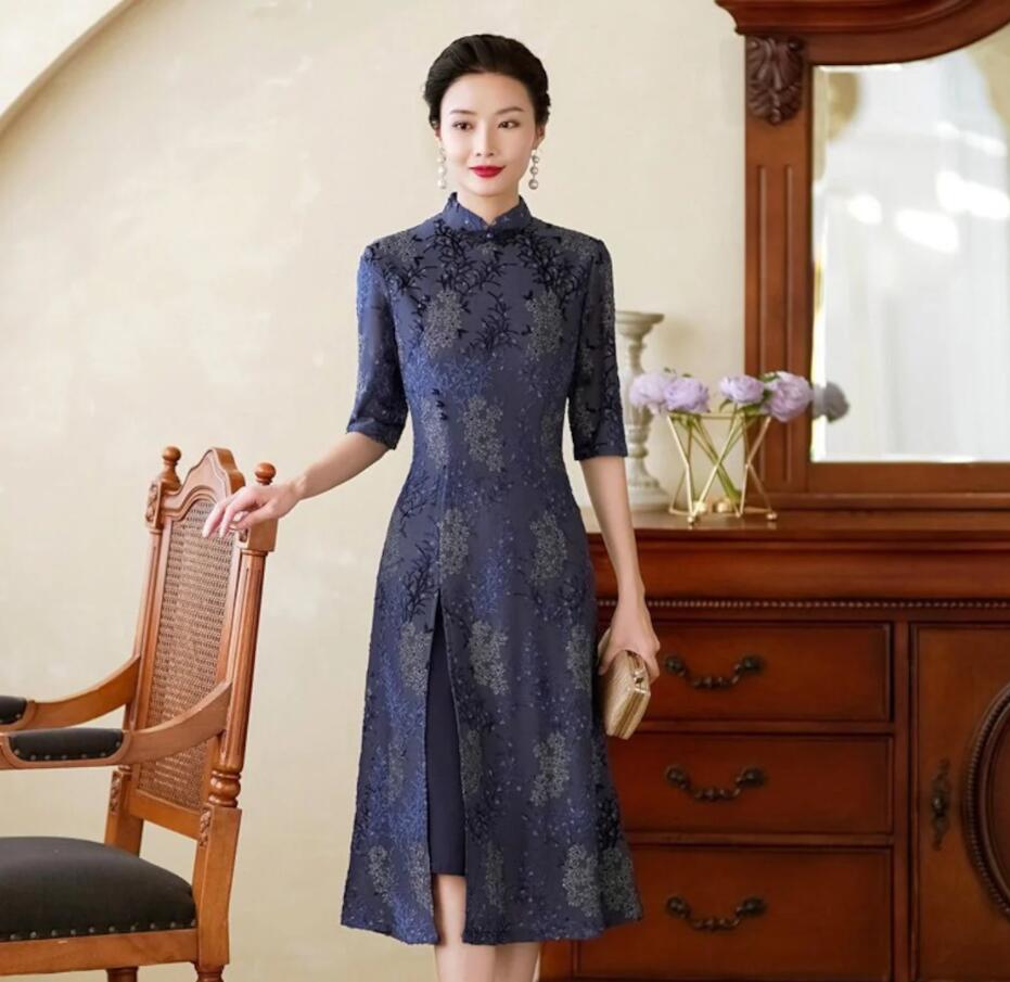 asian modern dress Asian Style Women Modern Cheongsam Dress Classical Qipao Chinese Wedding Party