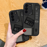 Smiley Face Leather Case With Wristband For Samsung 25 24 23 SGX01 - Thumbnail 4