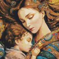 Mother And Baby Cross Stitch Pattern - Thumbnail 1