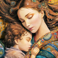 Mother And Baby Cross Stitch Pattern - Thumbnail 2