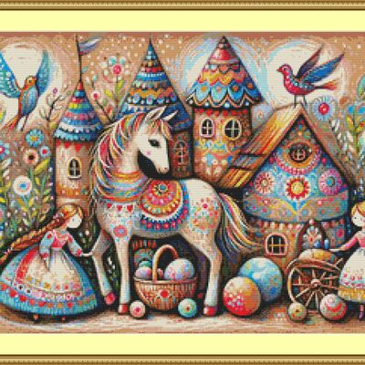 Little girls cross stitch pattern