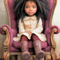 Little Girl In A Chair Cross Stitch Pattern - Thumbnail 2