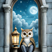 Lantern Owl Cross Stitch Pattern - Thumbnail 2