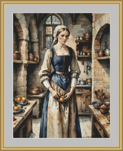 Kitchen Maid Cross Stitch Pattern