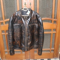 Crafted Leather Men's Dierks Bentley Grammy Awards Distressed Brown Motorcycle Leather Jacket - Thumbnail 1