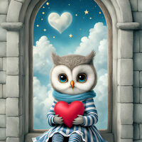 Heart Owl Cross Stitch Pattern - Thumbnail 2