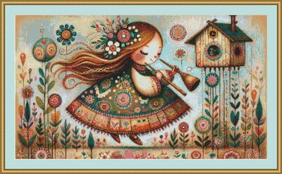 Happy Girl Cross Stitch Pattern