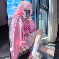 Y2K pink white gradient curly long wig - Thumbnail 4