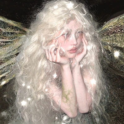 Moonlight elf forest series white curly long wig - Thumbnail 1