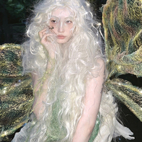 Moonlight Elf Forest Series White Curly Long Wig - Thumbnail 1