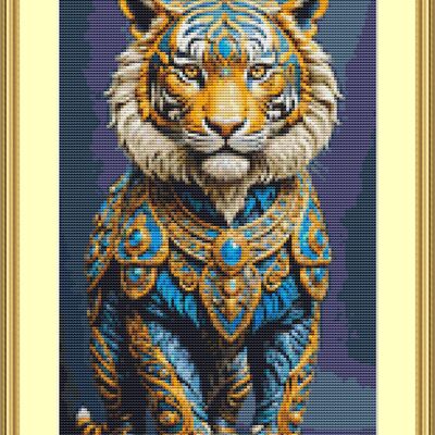 Gilded tiger cross stitch pattern
