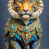 Gilded Tiger Cross Stitch Pattern - Thumbnail 2