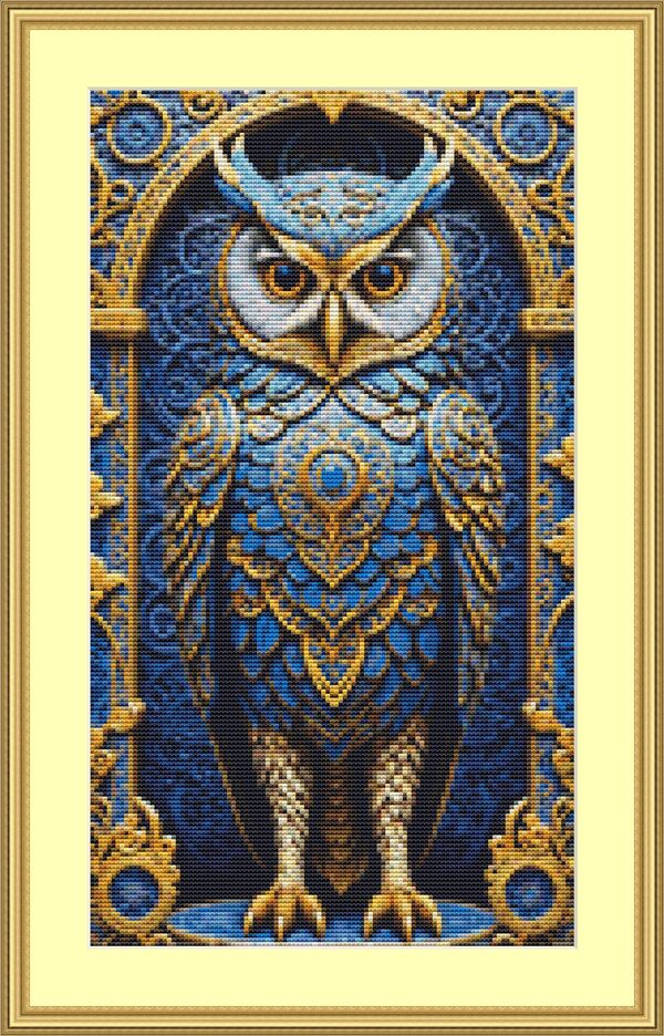 Gilded Owl Cross Stitch Pattern