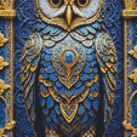 Gilded Owl Cross Stitch Pattern - Thumbnail 1