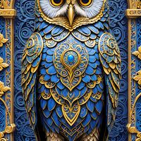 Gilded Owl Cross Stitch Pattern - Thumbnail 2