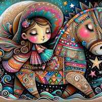 Girl On A Horse Cross Stitch Pattern - Thumbnail 2