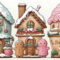 Gingerbread Houses Cross Stitch Pattern - Thumbnail 2