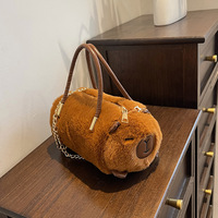 Cute Capybara Plush Bag Handbag - Thumbnail 1
