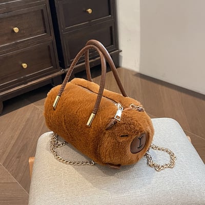 Cute capybara plush bag handbag