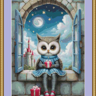Gifts owl cross stitch pattern