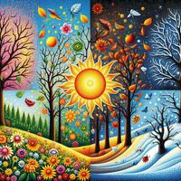 Four Seasons Cross Stitch Pattern - Thumbnail 2