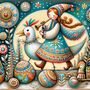 Folk Art Girl Cross Stitch Pattern-2
