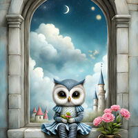 Flowers Owl Cross Stitch Pattern - Thumbnail 2