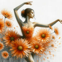 Floral Ballerina Cross Stitch Pattern - Thumbnail 2