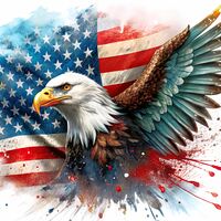 Flag And Eagle Cross Stitch Pattern - Thumbnail 2