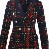 Classy Navy/Red Tweed blazer - Thumbnail 1