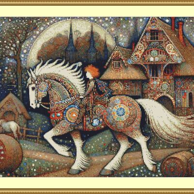 Fantasy horse cross stitch pattern