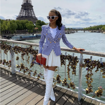 Stripe boujee blazer