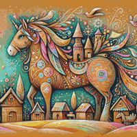 Fantastical Unicorn Cross Stitch Pattern - Thumbnail 1