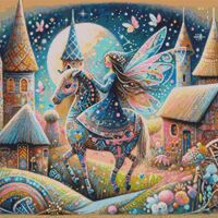 Fairy On A Horse Cross Stitch Pattern - Thumbnail 1