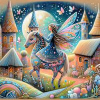 Fairy On A Horse Cross Stitch Pattern - Thumbnail 2