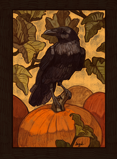 American crow print