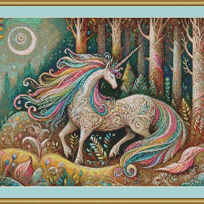 Enchanted unicorn cross stitch pattern