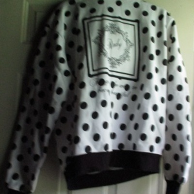 Rady black white polkadot fleece hoodie