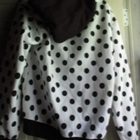 Rady Black White Polkadot Fleece Hoodie - Thumbnail 2
