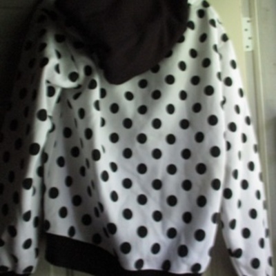 Rady black white polkadot fleece hoodie
