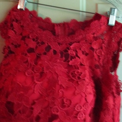 Red party dress