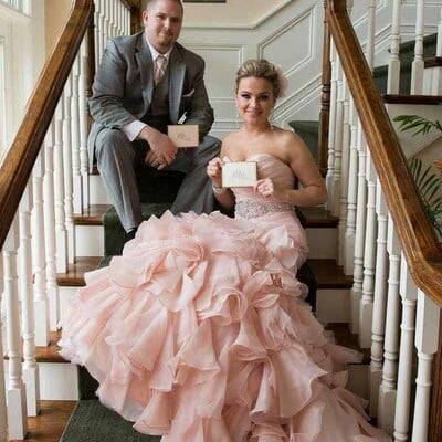 Organza pink blush wedding dress sweetheart pleated mermaid wedding gowns with tiered skirt colored bridal dresses vestido de noiva,1046