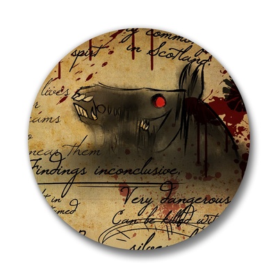 Cryptid studies: kelpie pinback buttons
