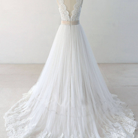 Boho wedding dresses, beach wedding dresses, simple wedding gowns, modest wedding dresses,1048 - Thumbnail 1